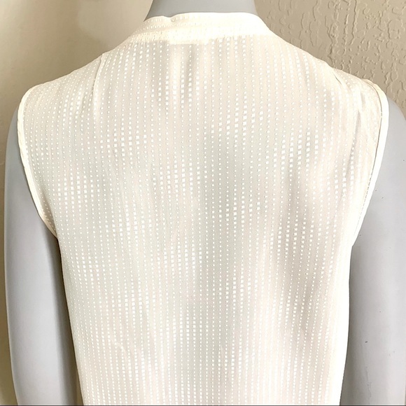 L’AGENCE 100% Silk Creme Ivory Sleeveless Blouse - Picture 7 of 14